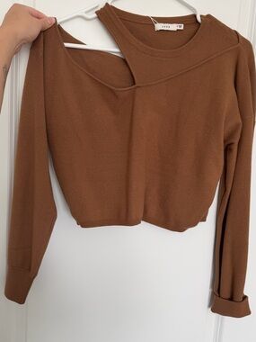 NWT Böhme Asymmetrical Brown Knit Sweater – Size M
